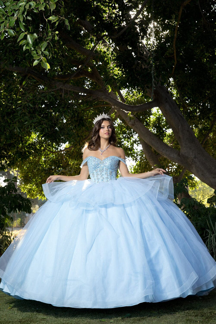 Off Shoulder Bow Ball Gown by Petite Adele PQ1063