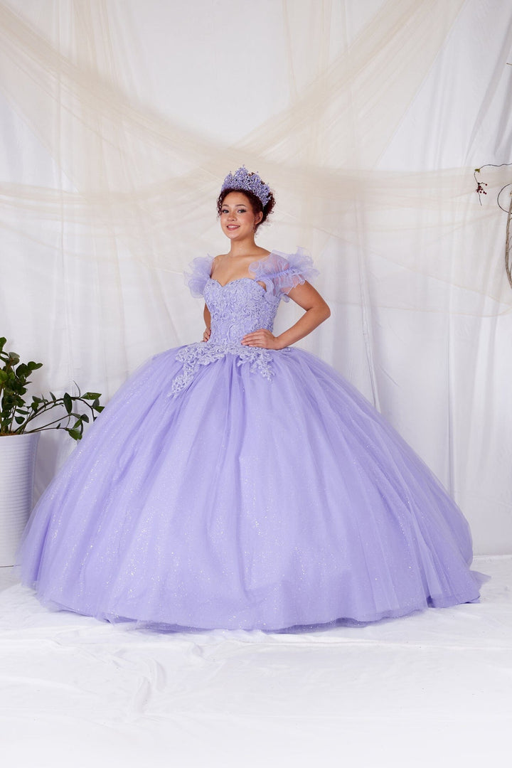 Off Shoulder Cape Ball Gown by Calla SCL-30010