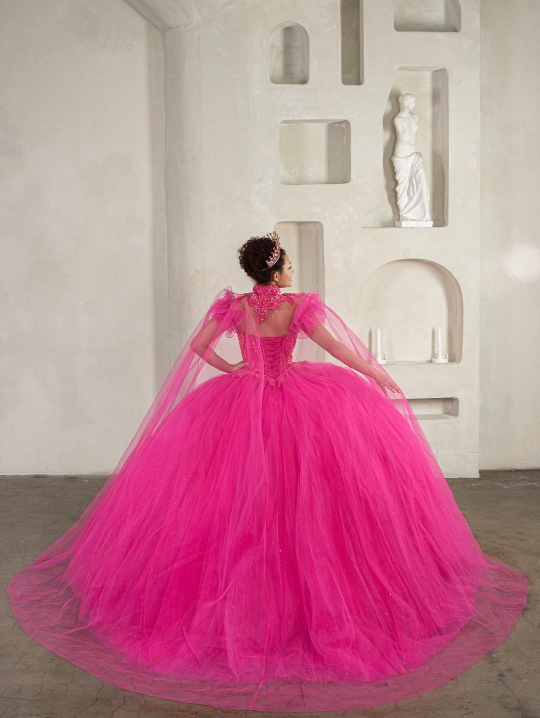 Off Shoulder Cape Ball Gown by Calla SCL-30010