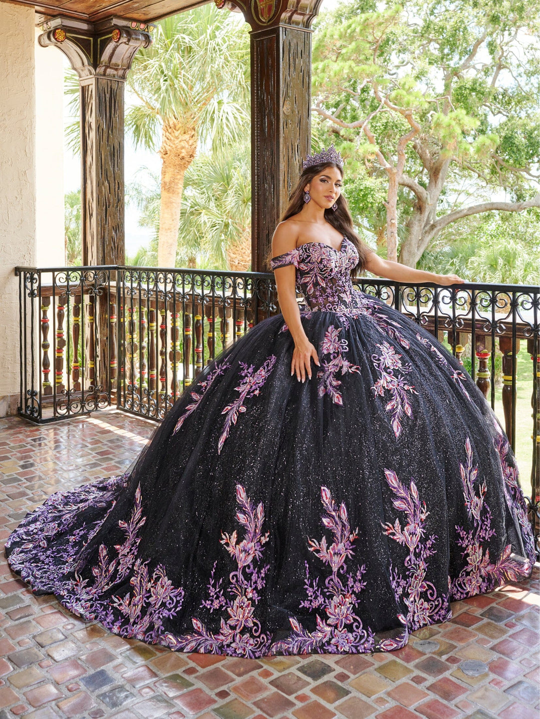 Off Shoulder Cape Quinceanera Dress by House of Wu 26079