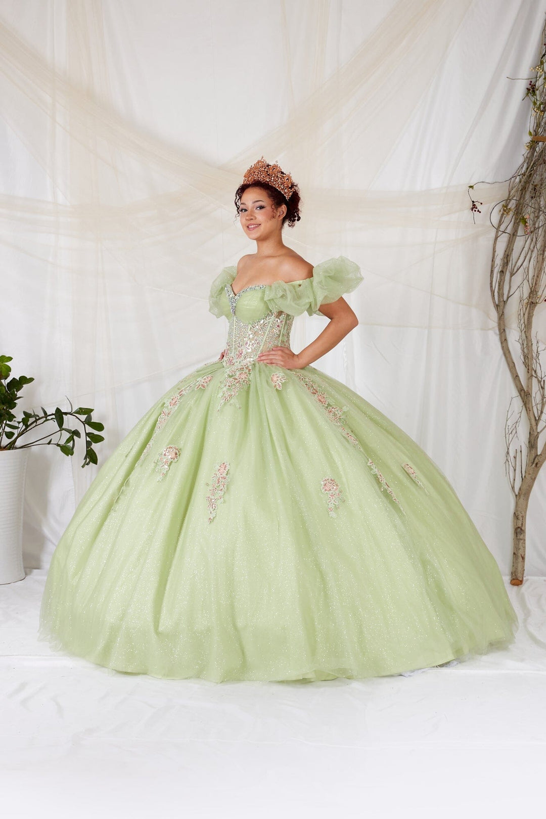 Off Shoulder Corset Ball Gown by Calla SCL-30012