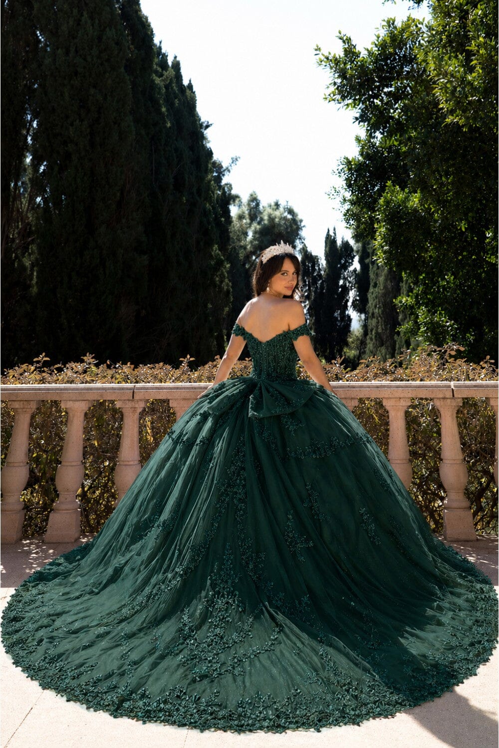 Off Shoulder Corset Ball Gown by Petite Adele PQ1060