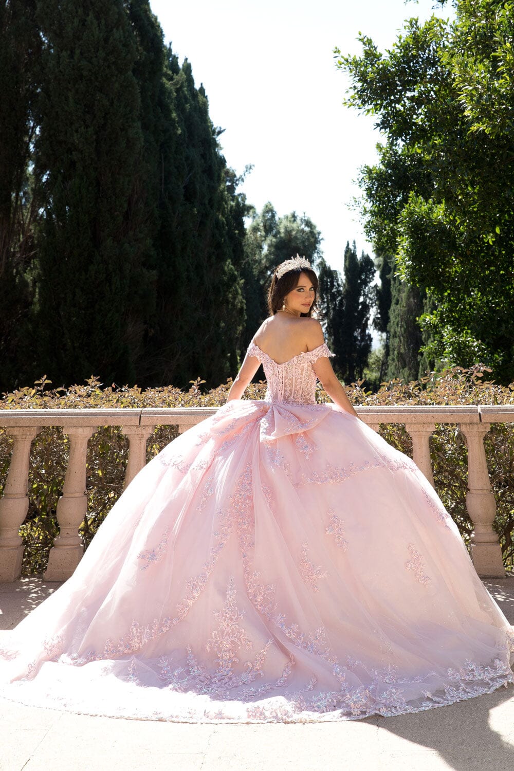 Off Shoulder Corset Ball Gown by Petite Adele PQ1060 L / Sage