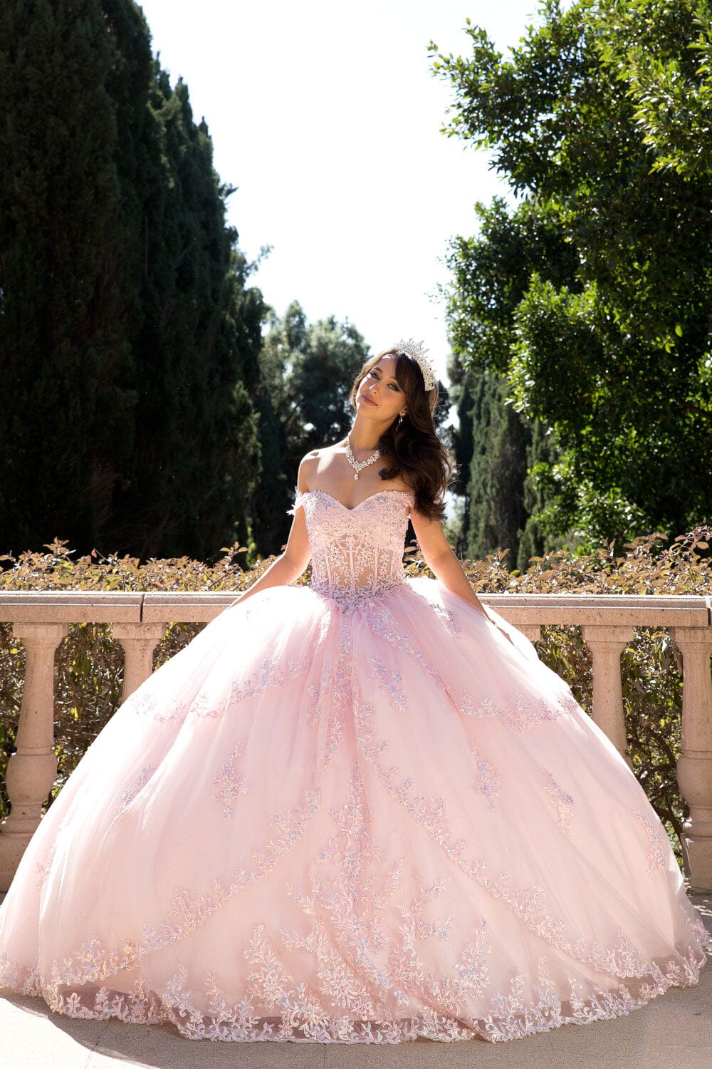 Off Shoulder Corset Ball Gown by Petite Adele PQ1060 Xs / Baby Pink Off Shoulder Corset Ball Gown by Petite Adele PQ1060 Xs / Baby Pink
