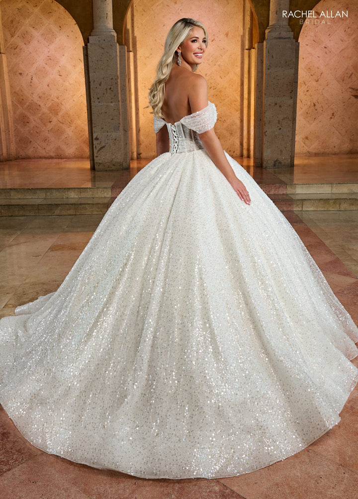 Off Shoulder Corset Bridal Gown by Rachel Allan RB6134