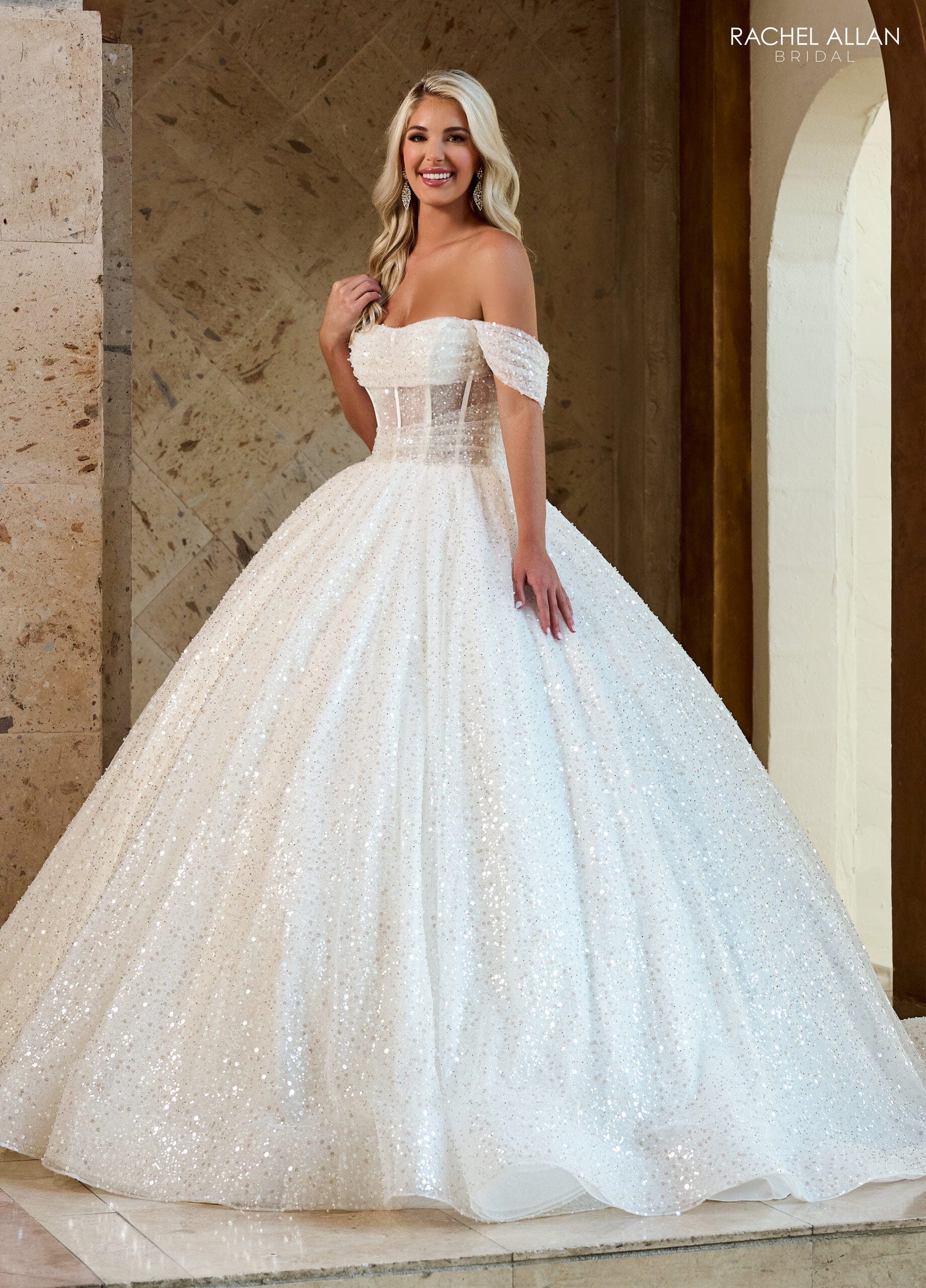 Off Shoulder Corset Bridal Gown by Rachel Allan RB6134 – ABC Fashion