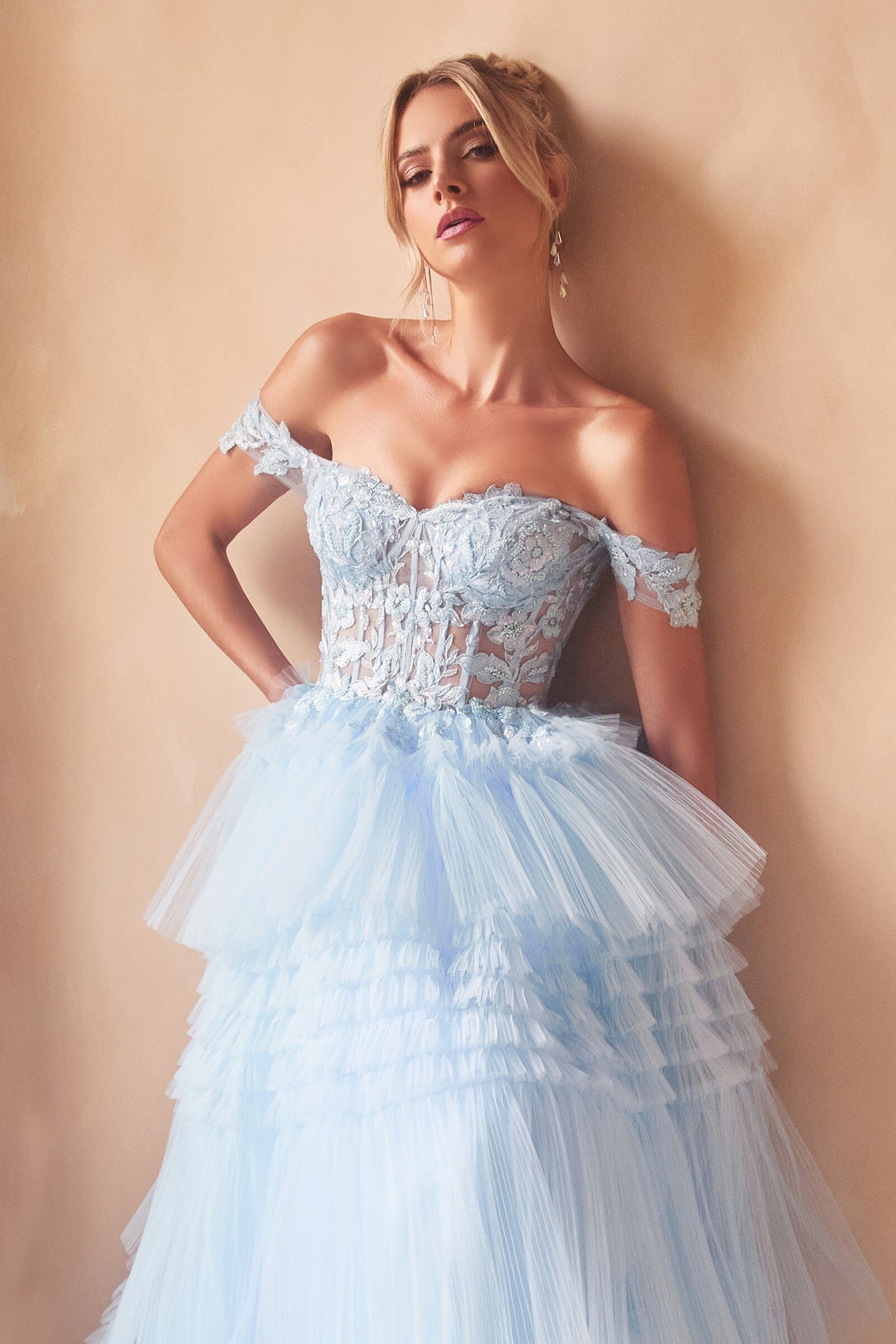 お値下げ中Tulle Off Shoulder Bustier Ladivine WN307 A Line Tulle off the shoulder Sheer Corset