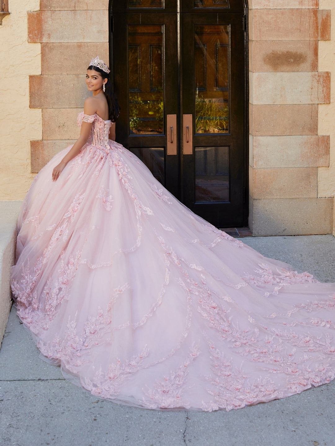 Off Shoulder Corset Quinceanera Dress by House of Wu 26063