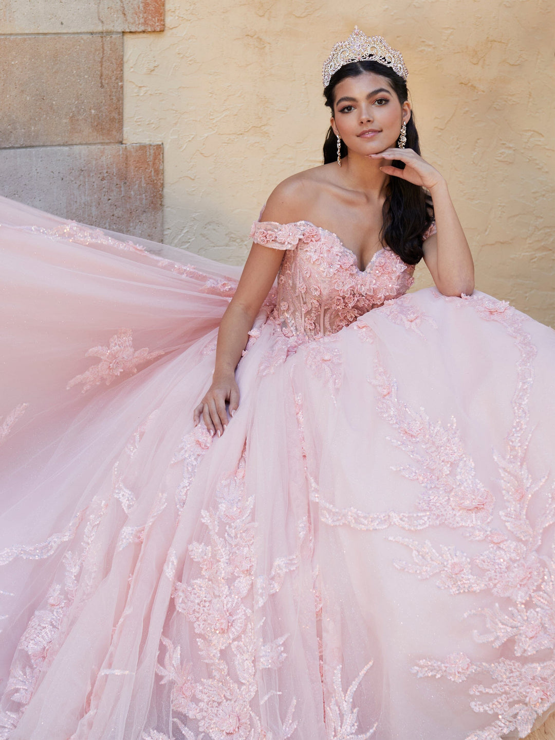 Off Shoulder Corset Quinceanera Dress by House of Wu 26063