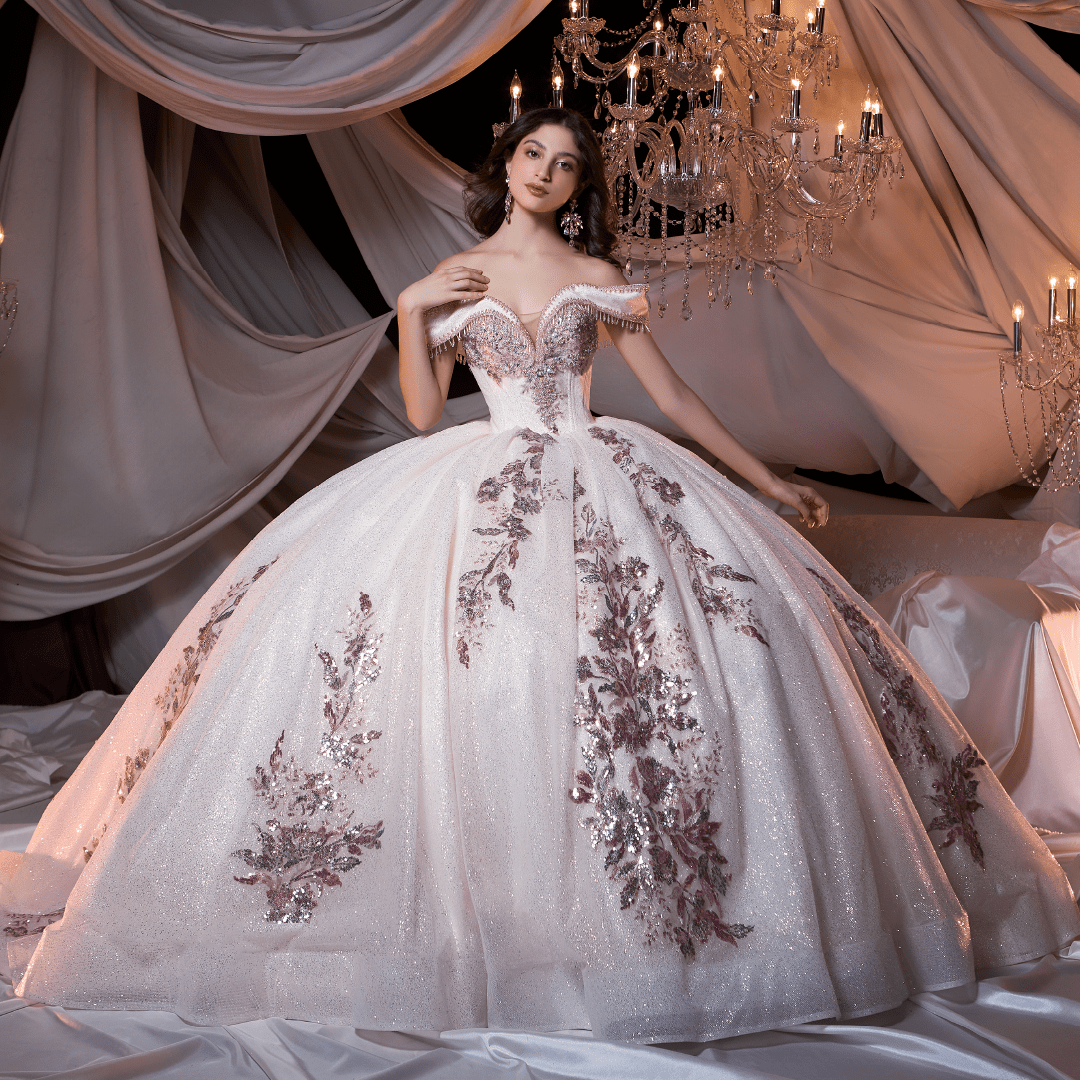 Off Shoulder Corset Quinceanera Dress by Ragazza EV44-644