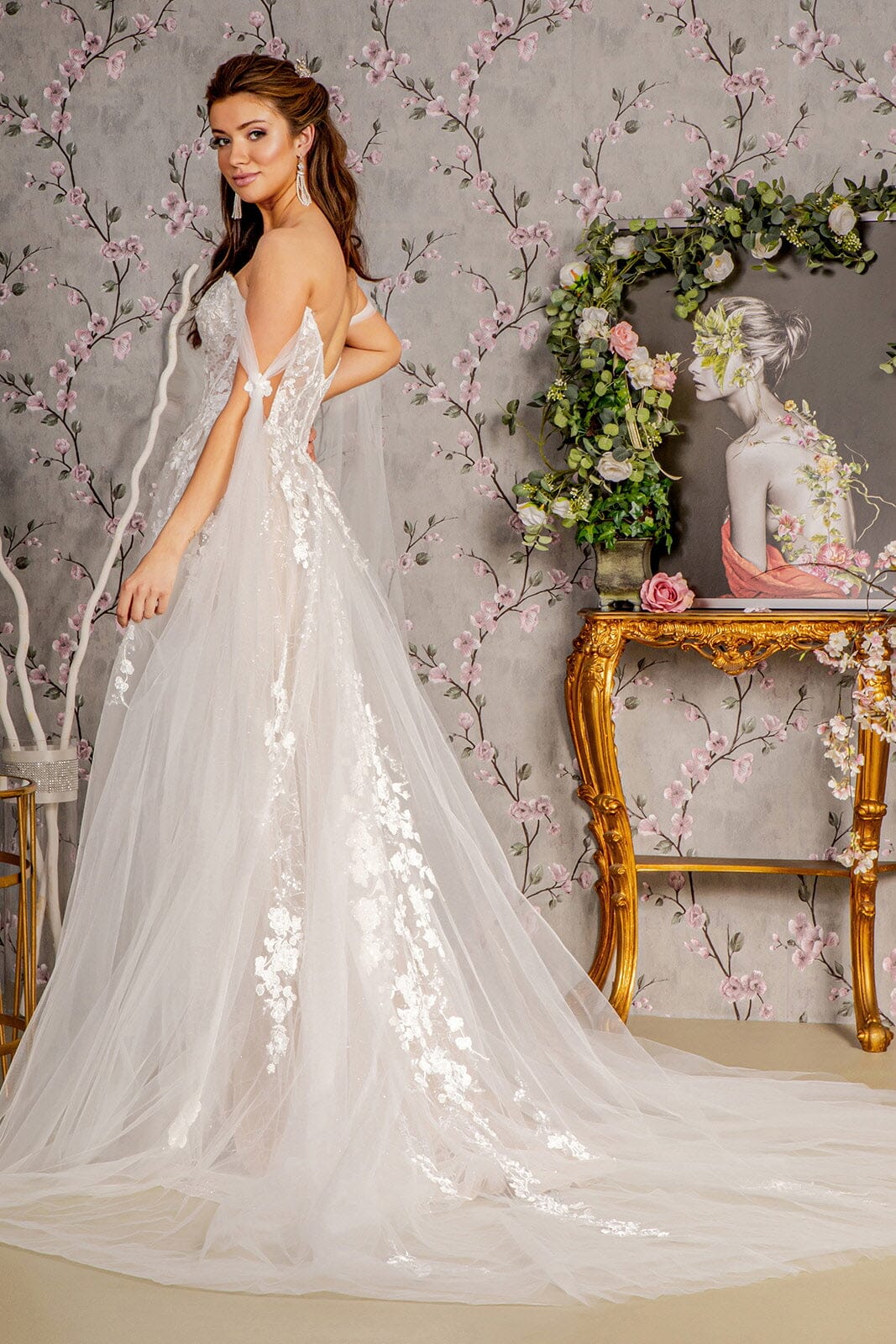 Off Shoulder Corset Wedding Ball Gown by GLS Gloria GL3428 2XL / Ivory/Champagne Off Shoulder Corset Wedding Ball Gown by GLS Gloria GL3428 2XL / Ivory/Champagne