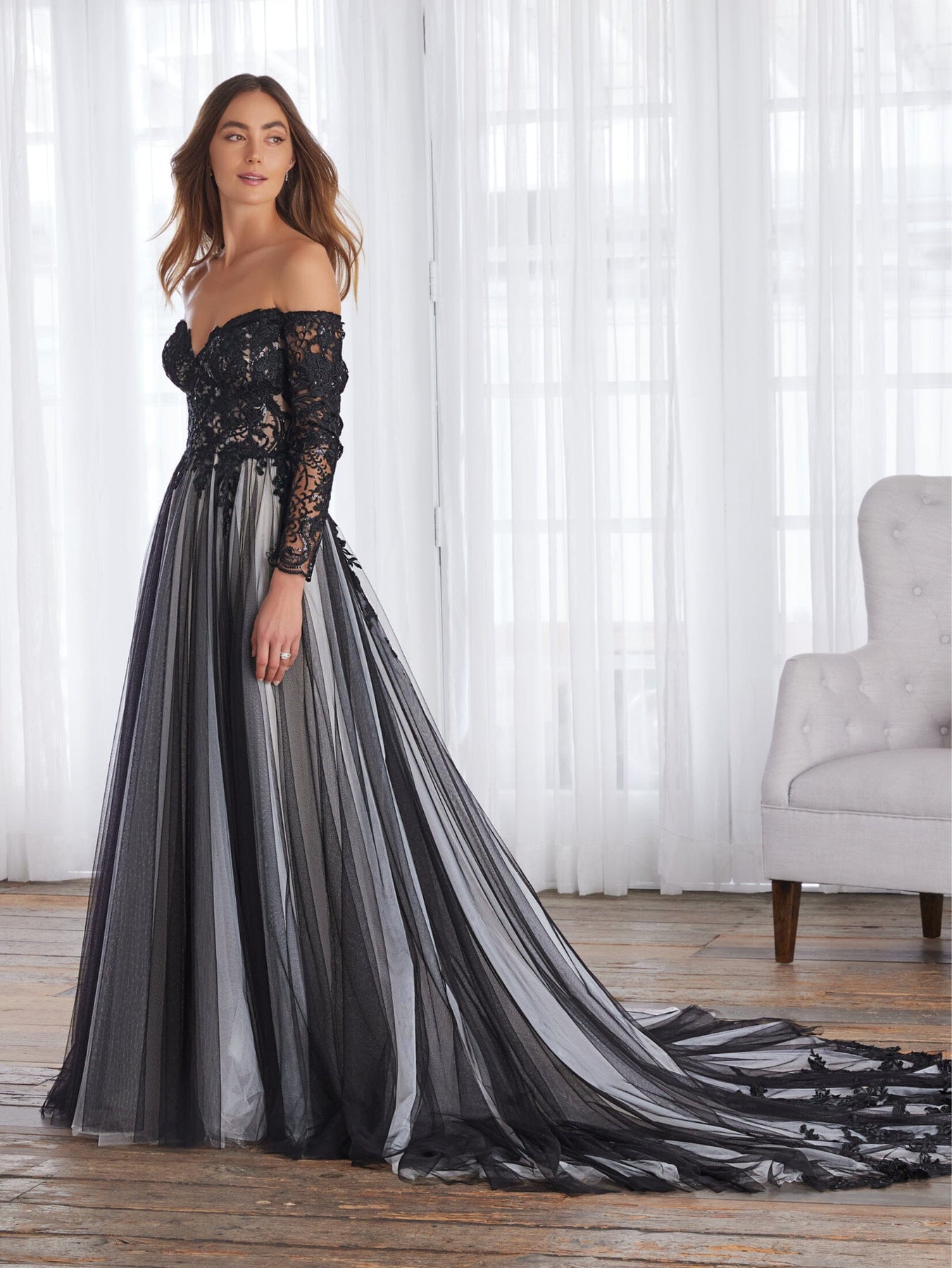 Off Shoulder Long Sleeve Bridal Gown by Adrianna Papell 31225 ABC Fashion Off Shoulder Long Sleeve Bridal Gown by Adrianna Papell 31225 ABC Fashion