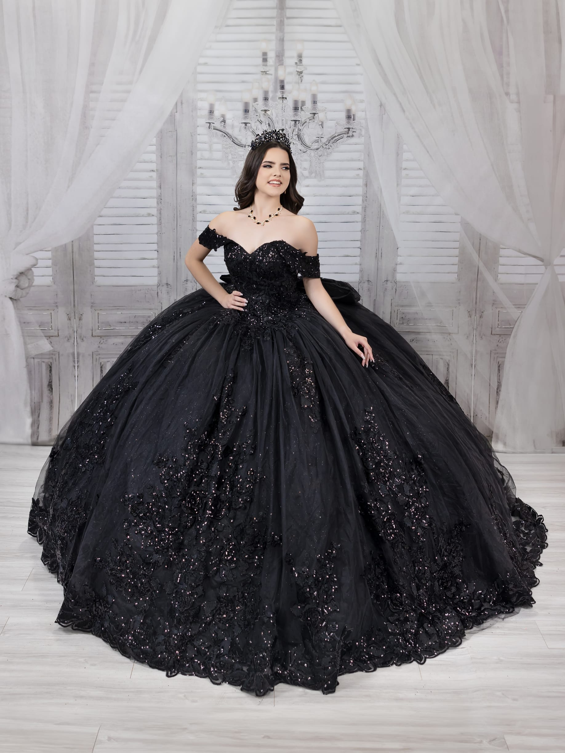 黒　ドレス　used Off Shoulder Quinceanera Dress by House of Wu 26022 – ABC Fashion