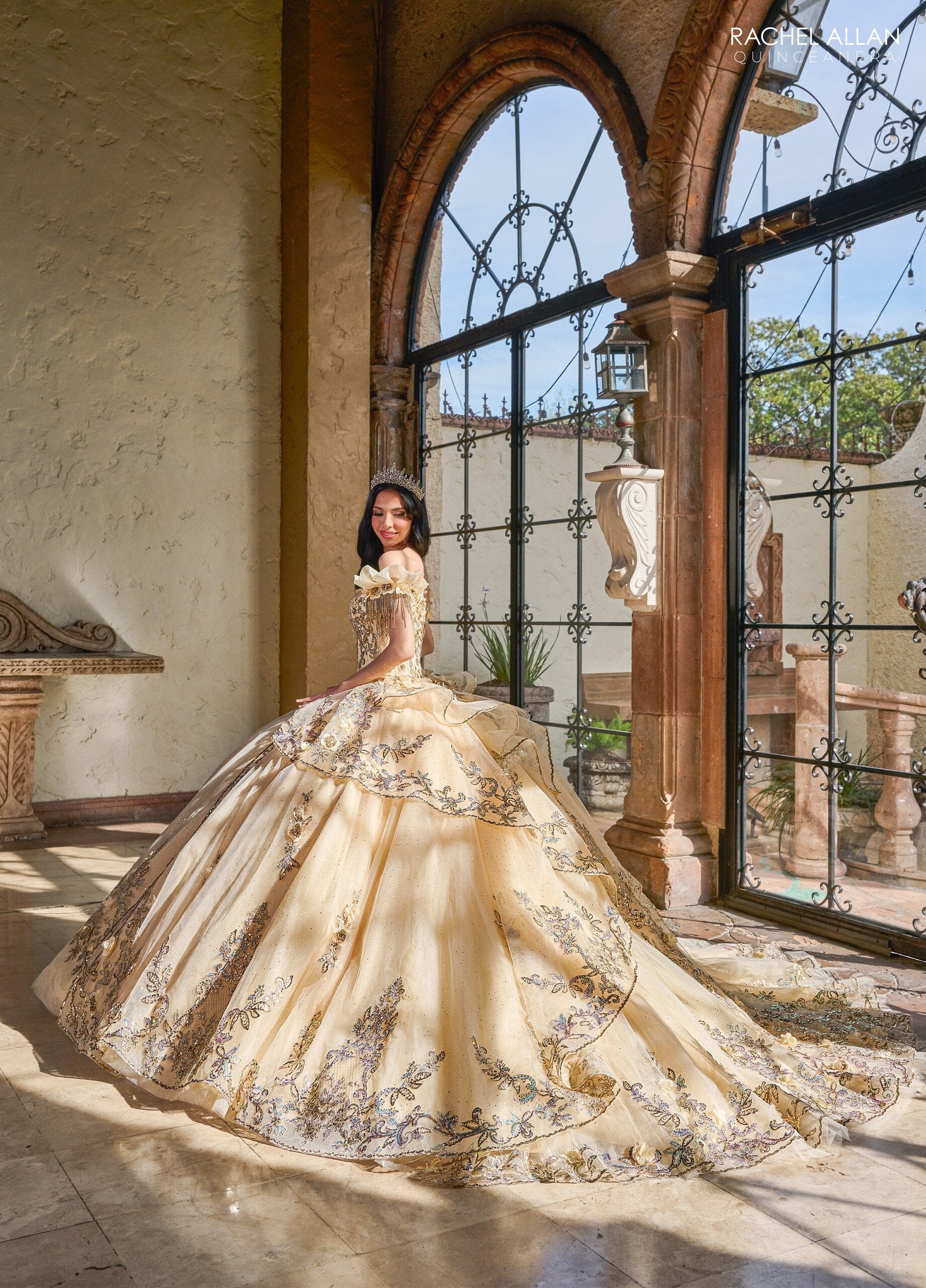 人気完売ROBE de FLEURS ナイトドレス アイボリー S. A155 Off Shoulder Quinceanera Dress by Rachel Allan RQ3137 – ABC Fashion