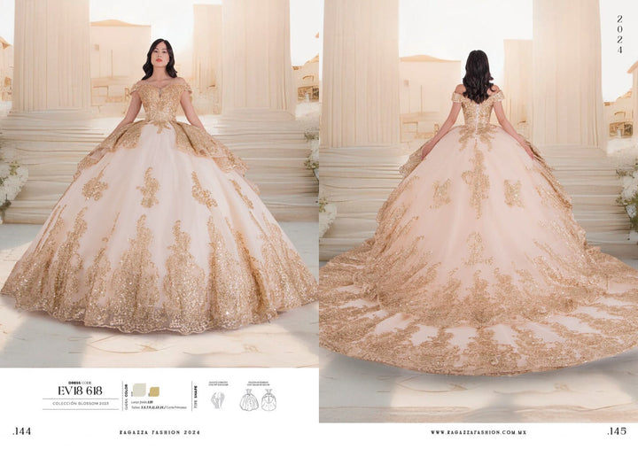 Off Shoulder Quinceanera Dress by Ragazza EV18-618