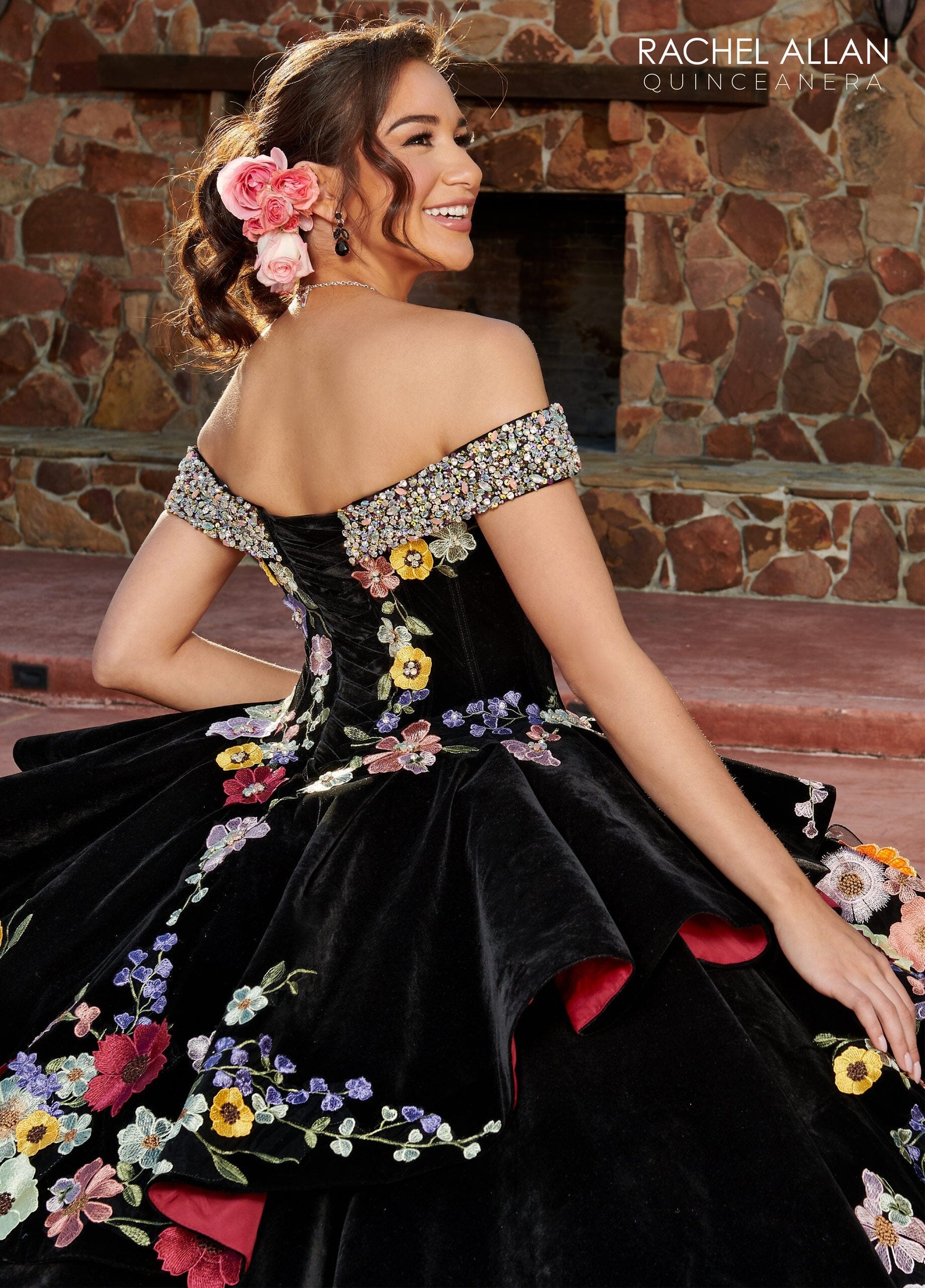 Off Shoulder Ruffled Quinceanera Dress by Rachel Allan RQ3111