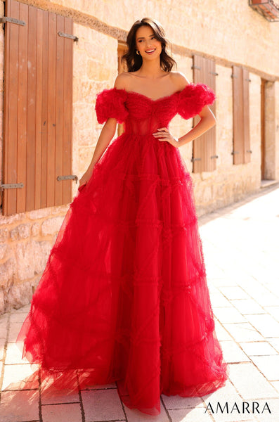 off-shoulder-ruffled-tulle-