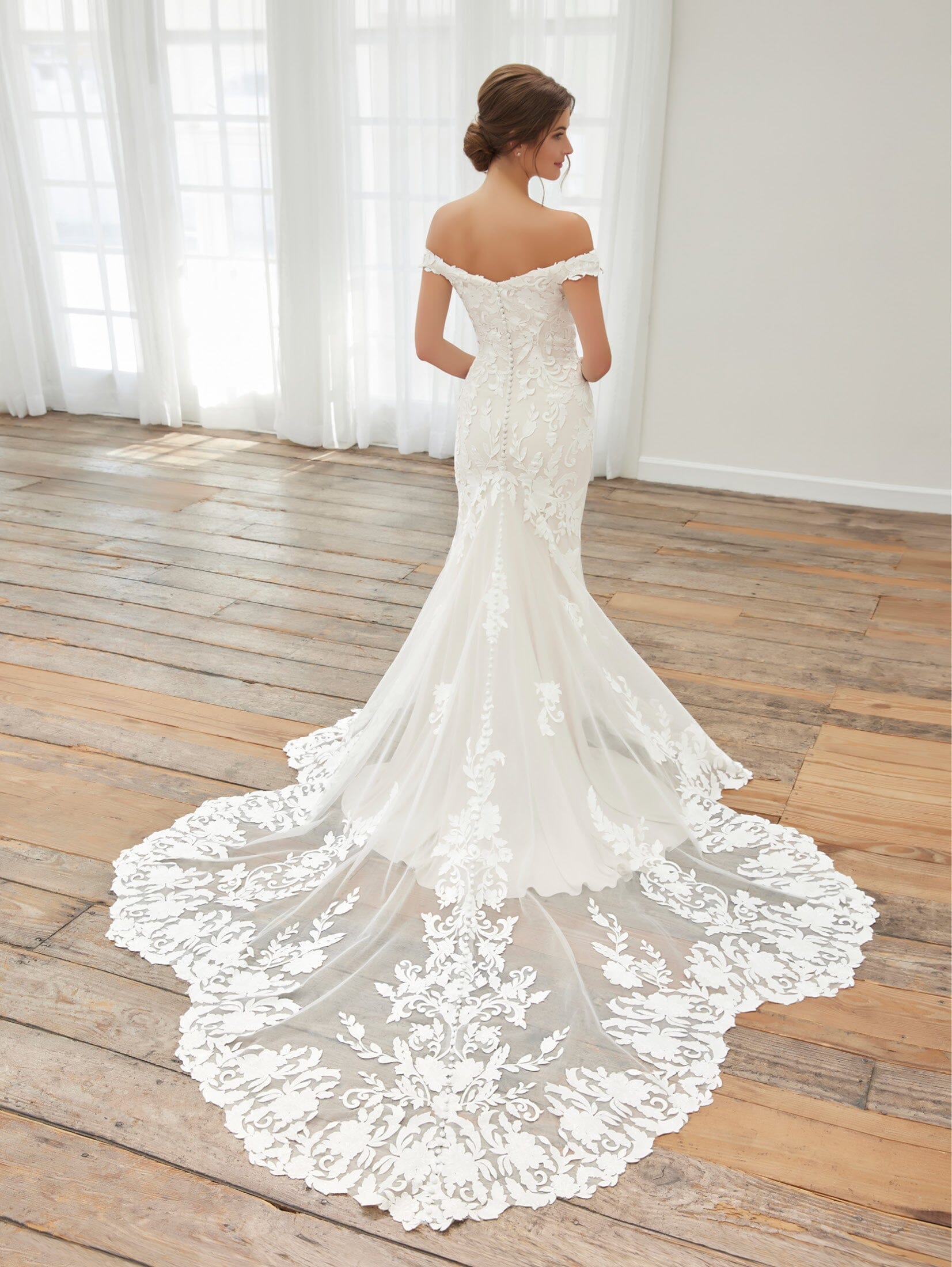 Off Shoulder Short Sleeve Bridal Gown by Adrianna Papell 31252 ABC Fashion