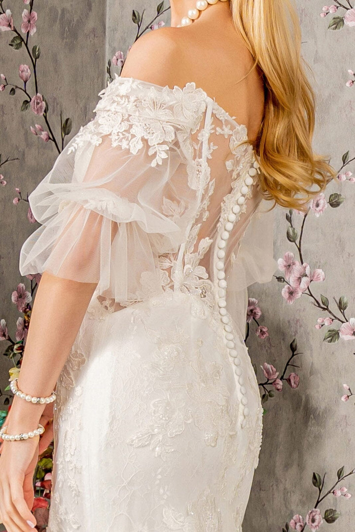 Off Shoulder Short Sleeve Bridal Gown by GLS Gloria GL3479