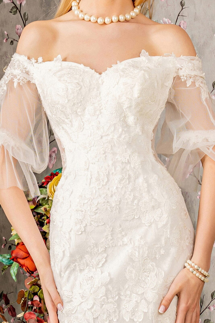 Off Shoulder Short Sleeve Bridal Gown by GLS Gloria GL3479