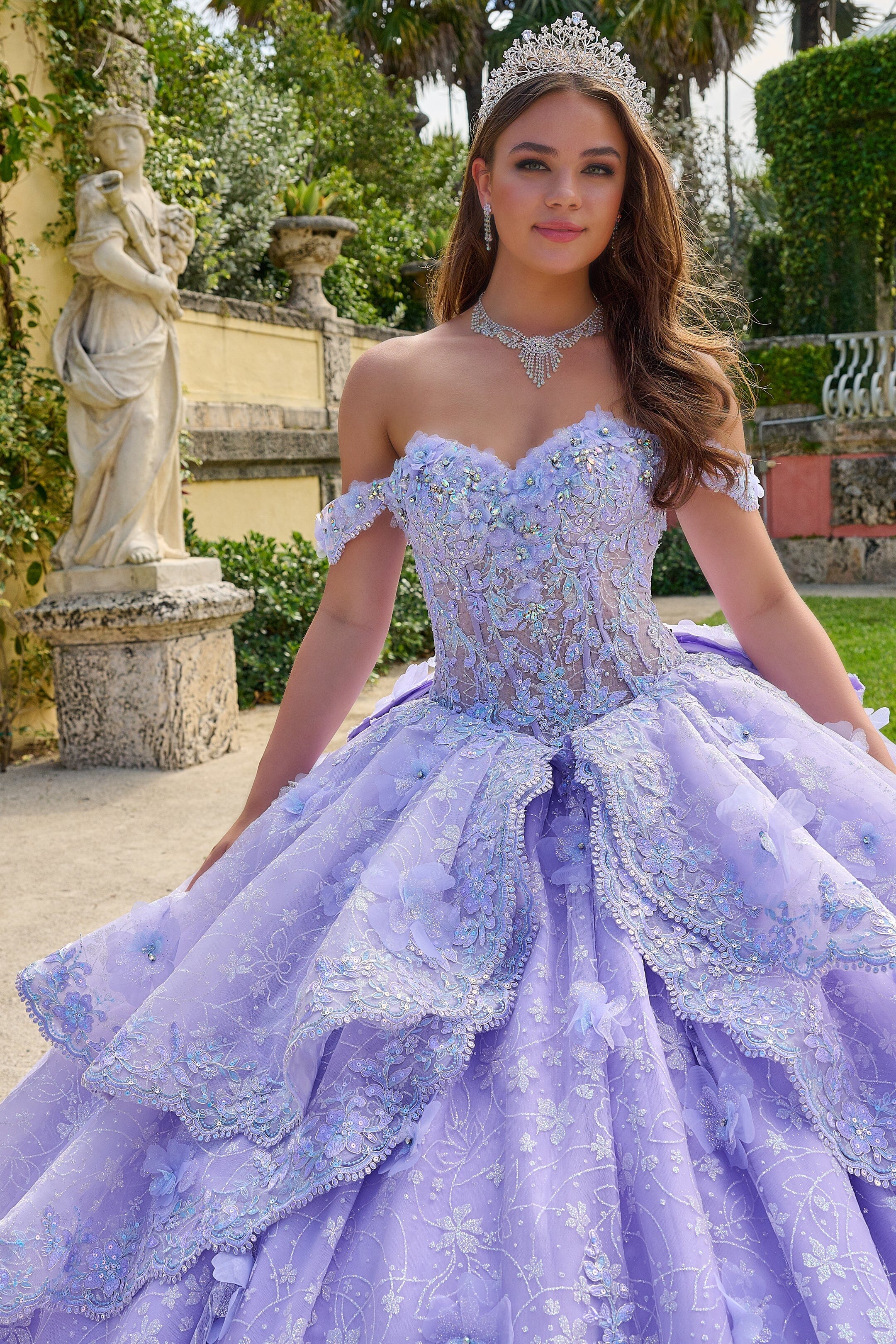 Off Shoulder Tiered Quinceanera Dress by Amarra 54202 – ABC Fashion