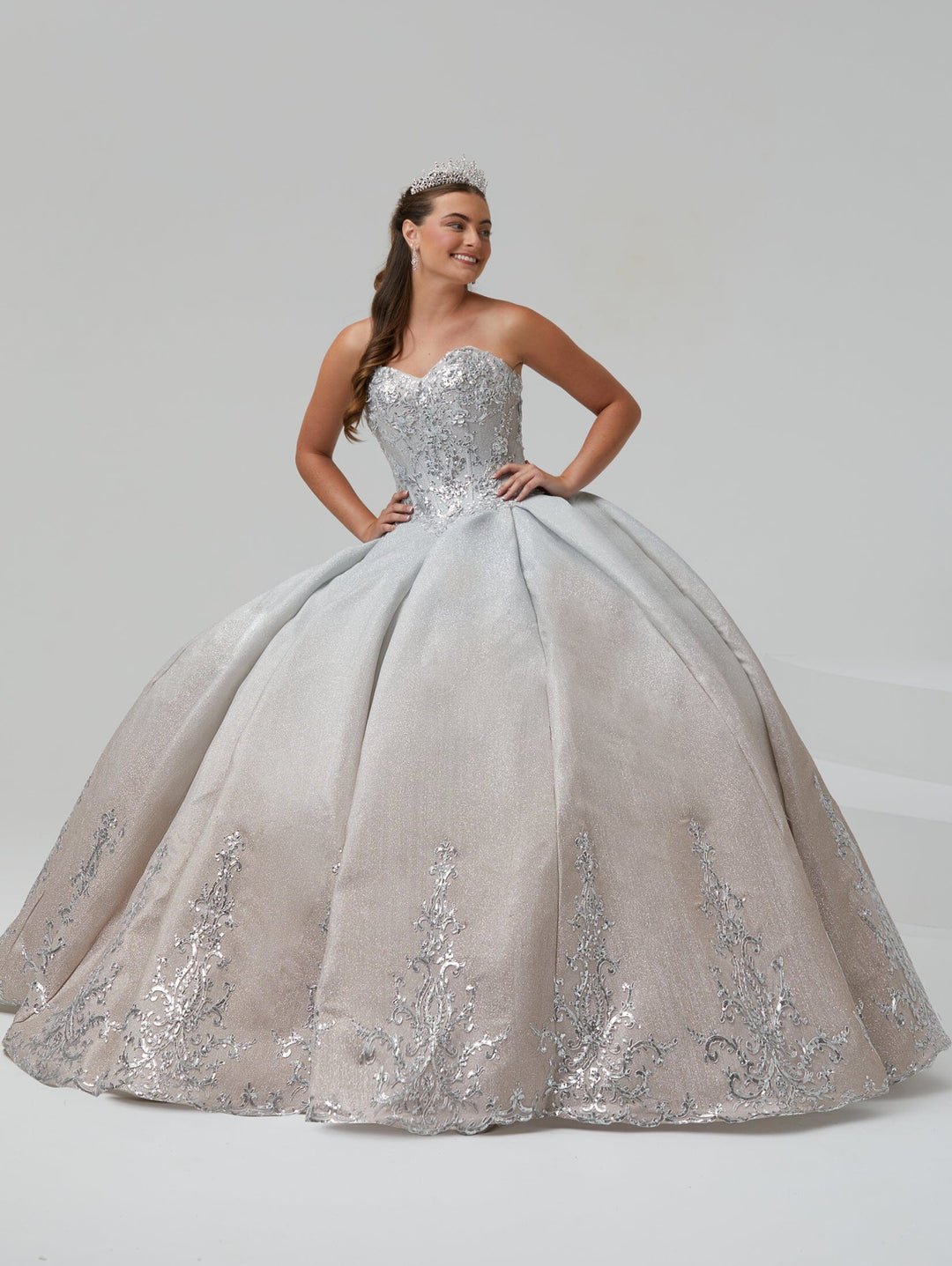 Ombre Glitter Quinceanera Dress by House of Wu 26972