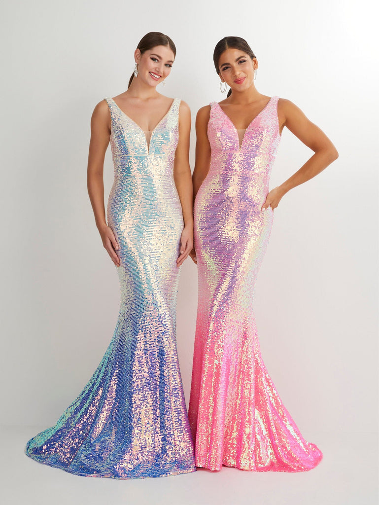 Ombre Sequin Sleeveless Mermaid Dress by Studio 17 12885 16 / Lilac Ombre