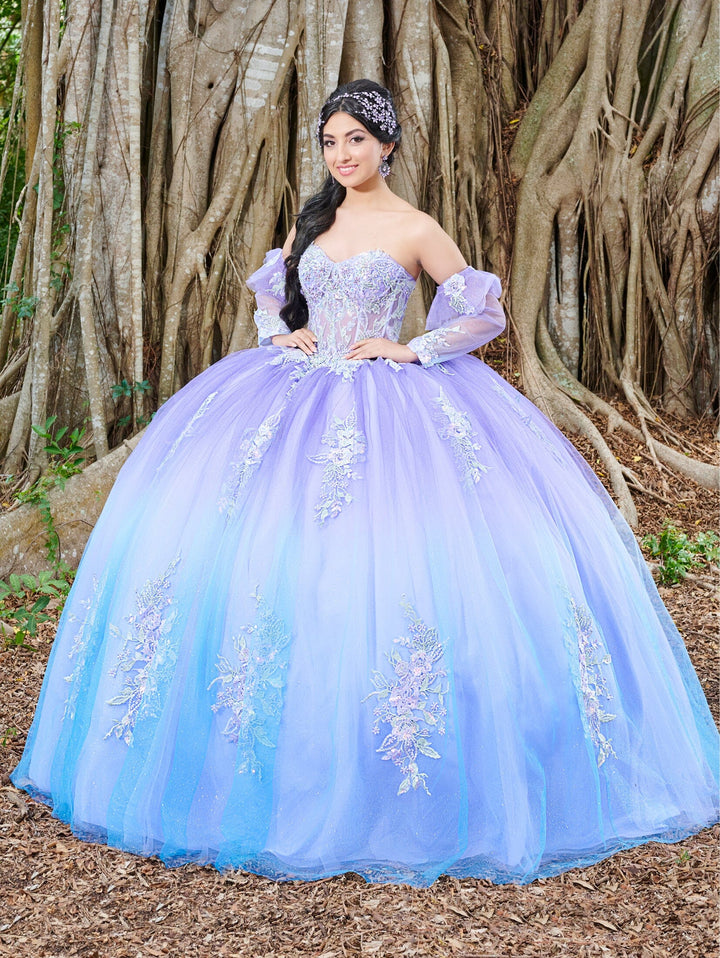 Ombre Sheer Corset Quinceanera Dress by Fiesta Gowns 56499