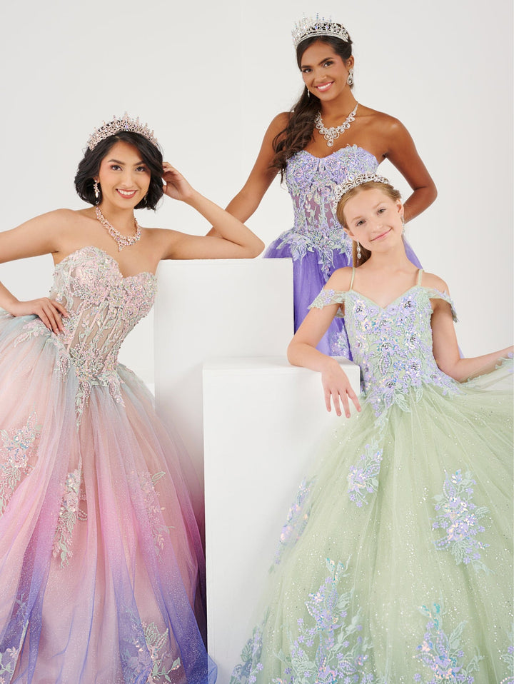 Ombre Sheer Corset Quinceanera Dress by Fiesta Gowns 56499