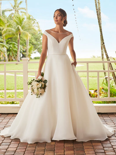 Organza Off Shoulder Bridal Gown by Adrianna Papell 31213