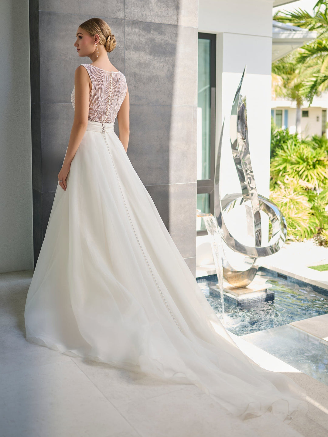 Organza Sleeveless Bridal Ball Gown by Adrianna Papell 31315