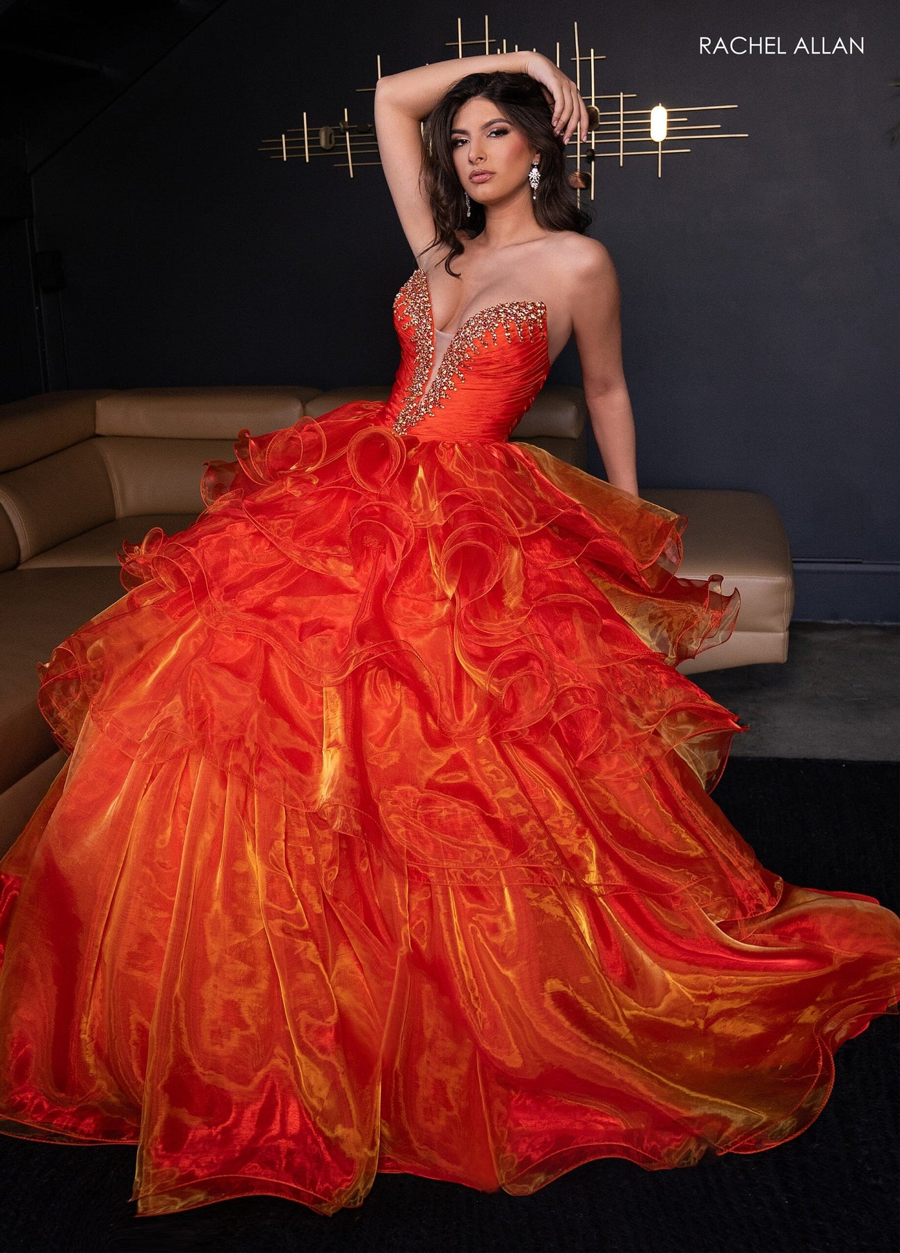 Organza Strapless Ruffled A-line Gown by Rachel Allan 50312 – ABC Fashion Organza Strapless Ruffled A-line Gown by Rachel Allan 50312 – ABC Fashion