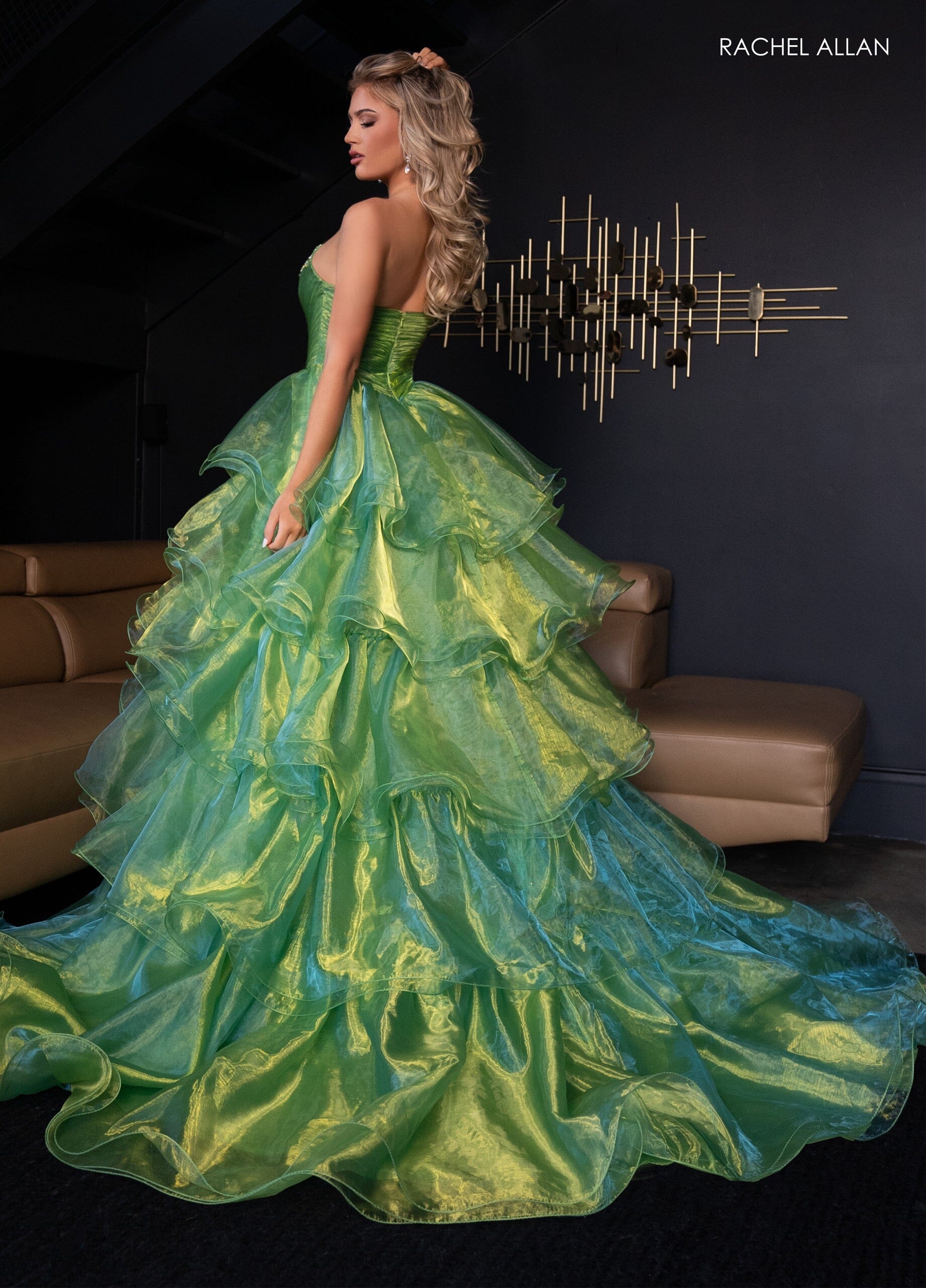 Organza Strapless Ruffled A-line Gown by Rachel Allan 50312 – ABC