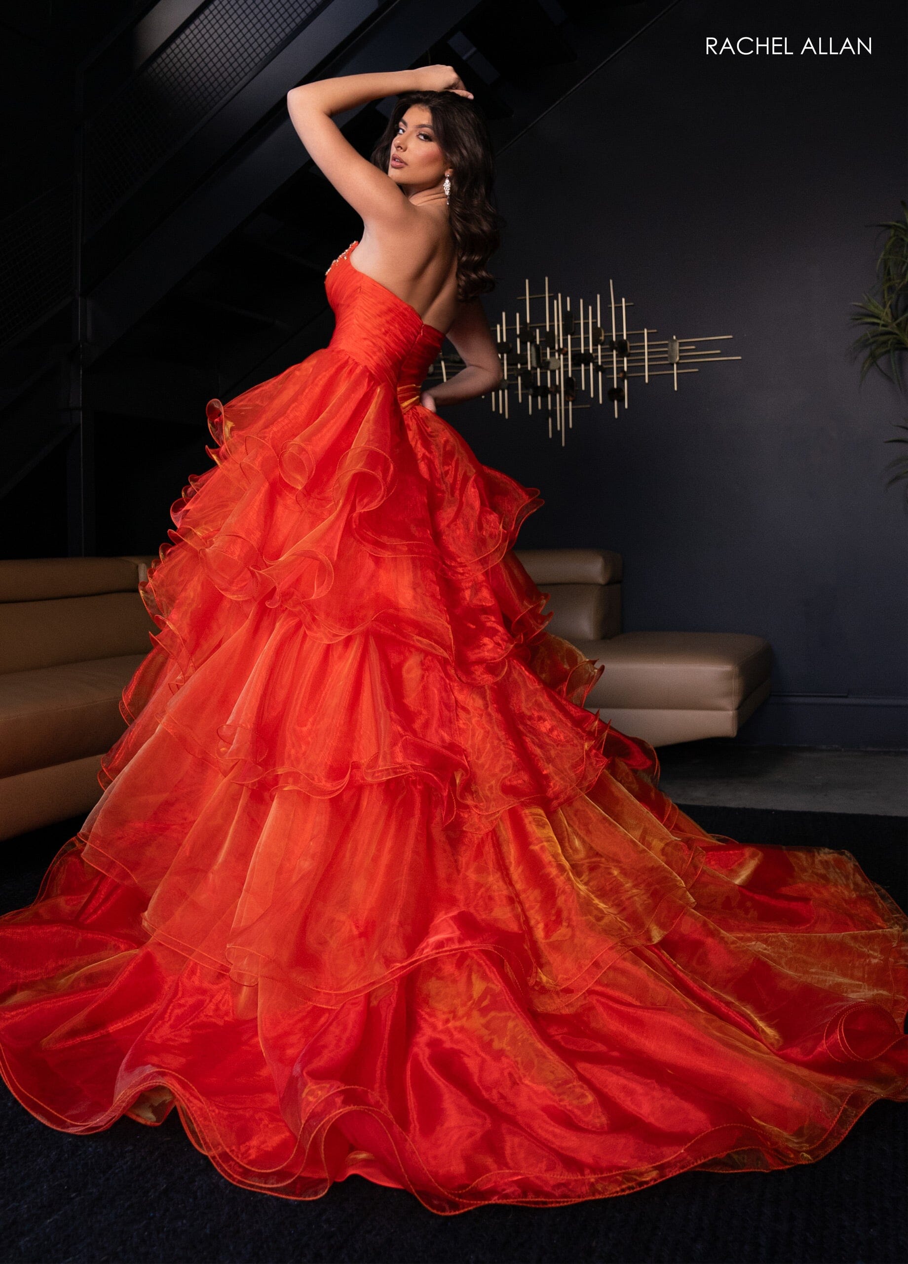 Organza Strapless Ruffled A-line Gown by Rachel Allan 50312 – ABC