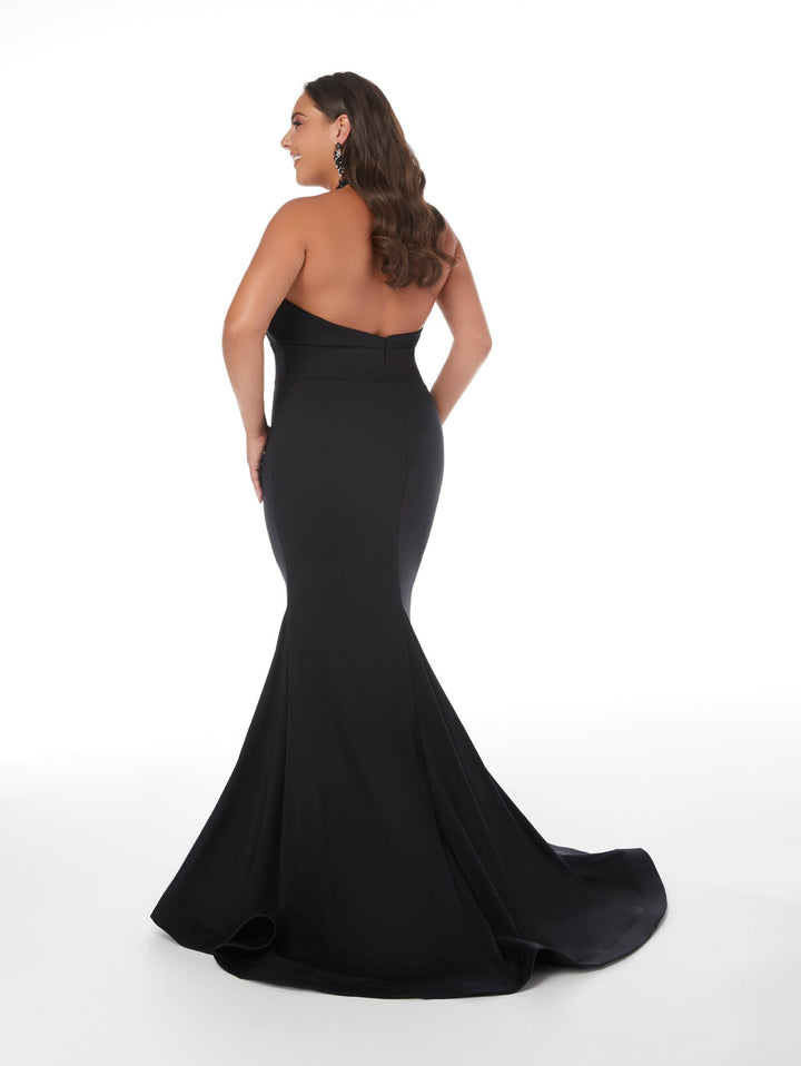 Plus Size Fitted Spandex Halter Gown by Tiffany Designs 16959