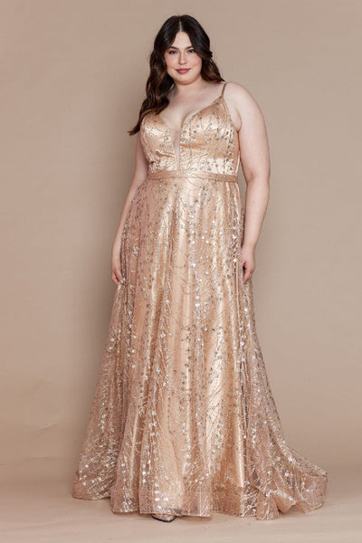 Poly USA W1004 Plus Size Long Glitter Mesh Dress | FormalDressShops Royal Blue / 22W Poly USA W1004 Plus Size Long Glitter Mesh Dress | FormalDressShops Royal Blue / 22W