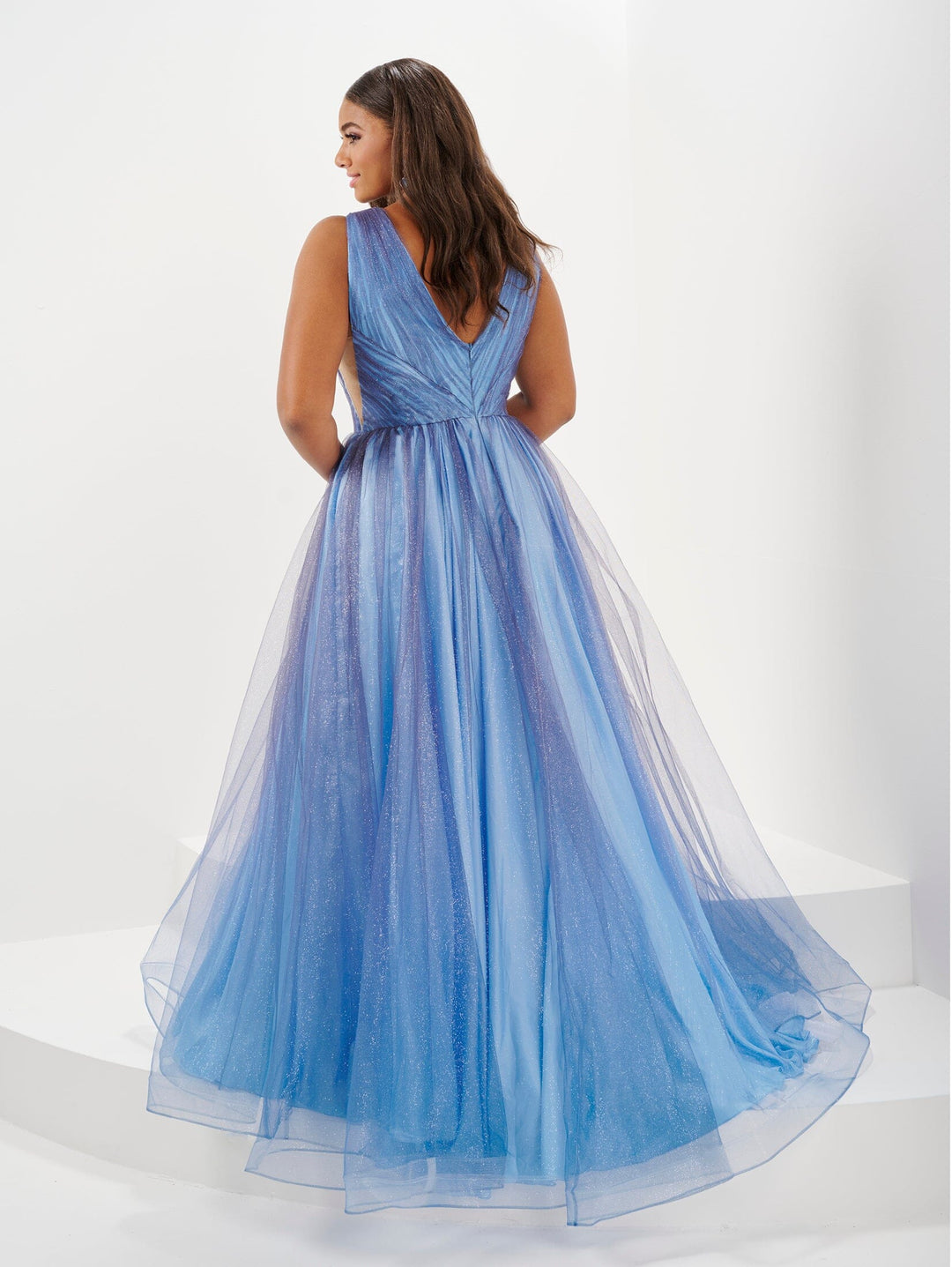 Plus Size Ombre Glitter Gown by Tiffany Designs 16134