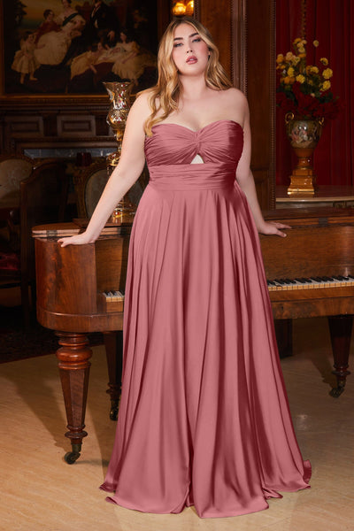 Plus Size Satin Strapless Keyhole Gown by Ladivine 7496C ABC Fashion Plus Size Satin Strapless Keyhole Gown by Ladivine 7496C ABC Fashion