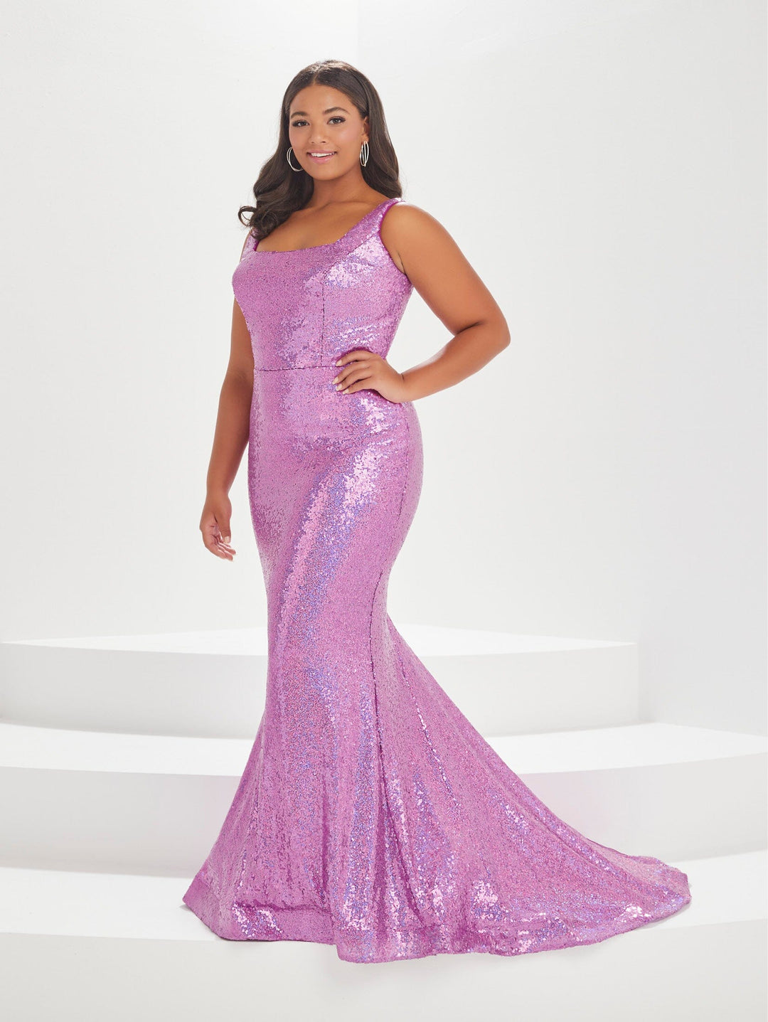 Plus Size Sequin Sheath Gown by Tiffany Designs 16037