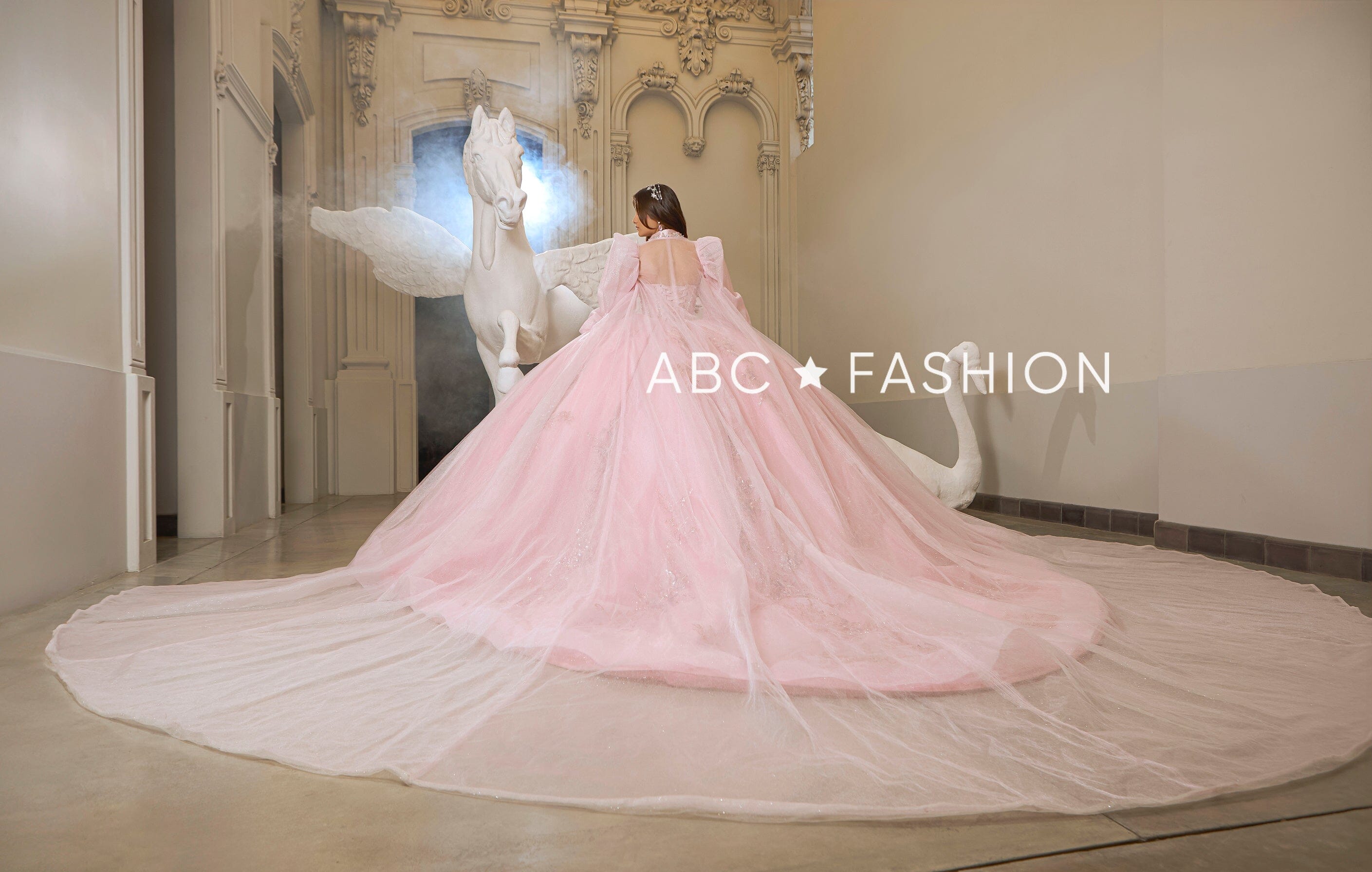 Puff Sleeve Cape Quinceanera Dress by Ragazza EV61-661 – ABC Fashion