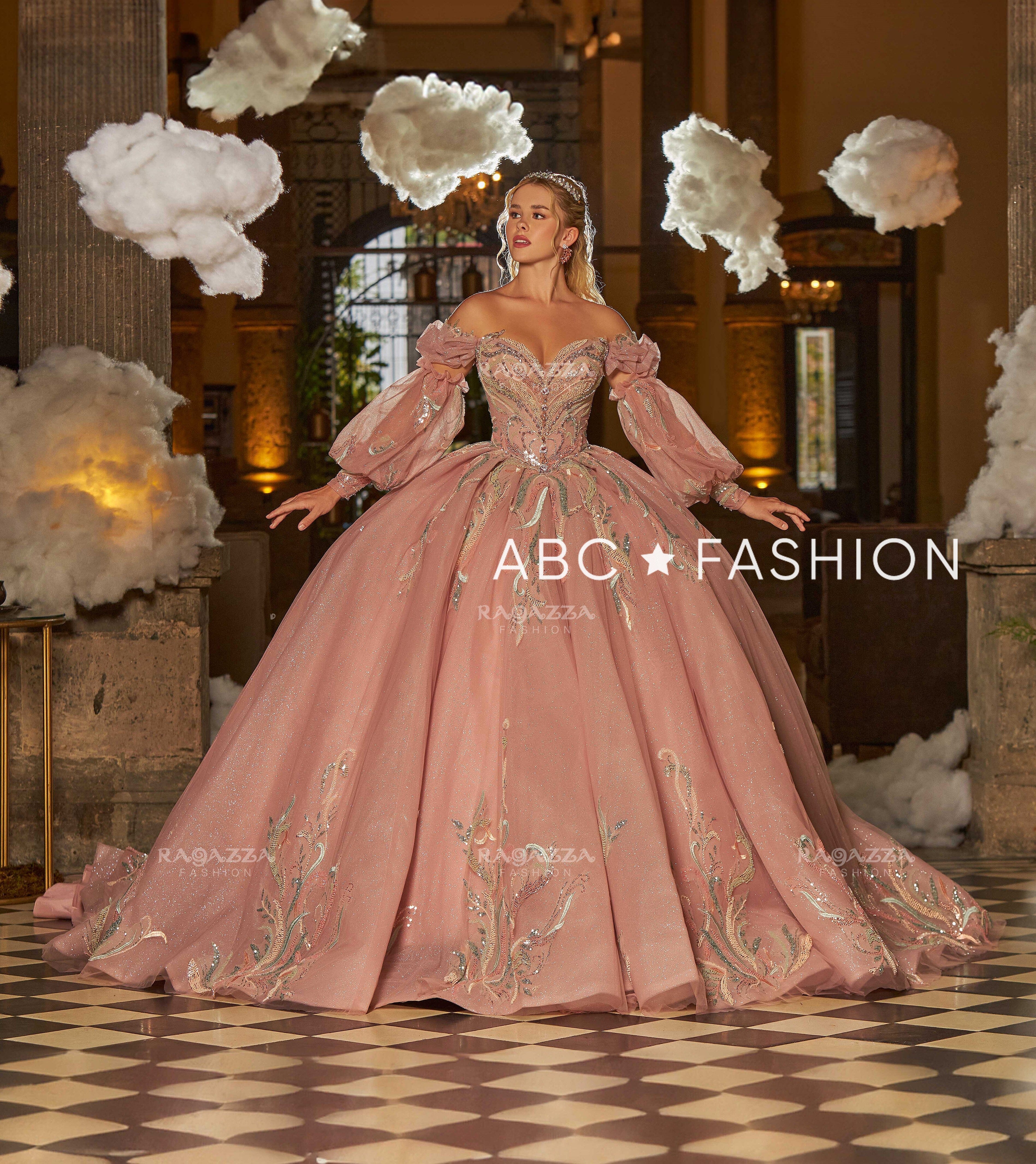 d*⠀様 27.67 FAVORITE 15th ANNIVERSARY Voc Floral Charro Quinceanera Dress by Ragazza MV33-133 – ABC