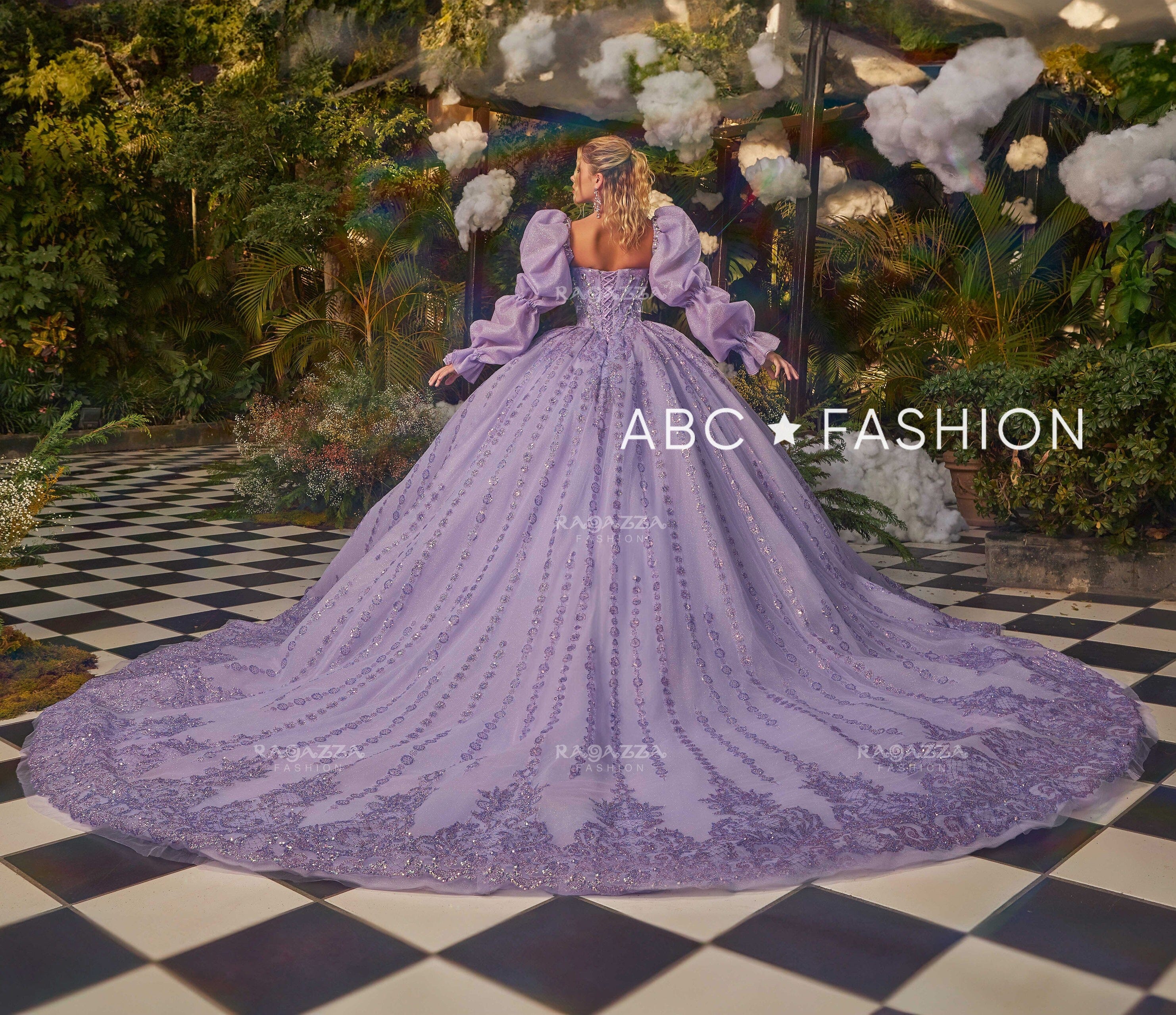 Puff Sleeve Strapless Quinceanera Dress by Ragazza EV53-653
