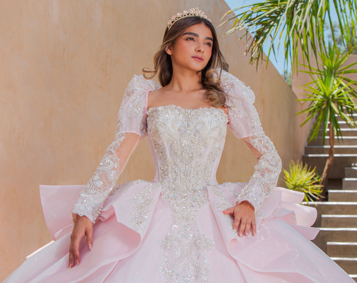 Puff Sleeve Strapless Quinceanera Dress by Ragazza EV56-656