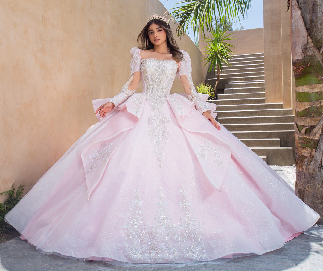 Puff Sleeve Strapless Quinceanera Dress by Ragazza EV56-656