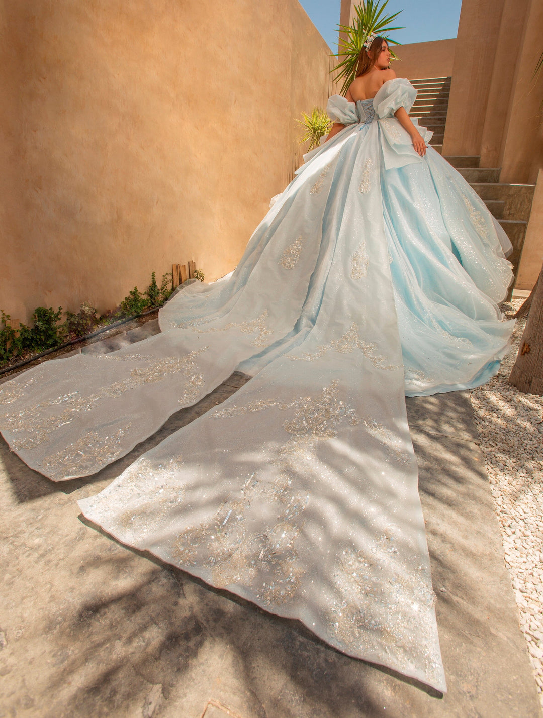 Puff Sleeve Strapless Quinceanera Dress by Ragazza EV56-656