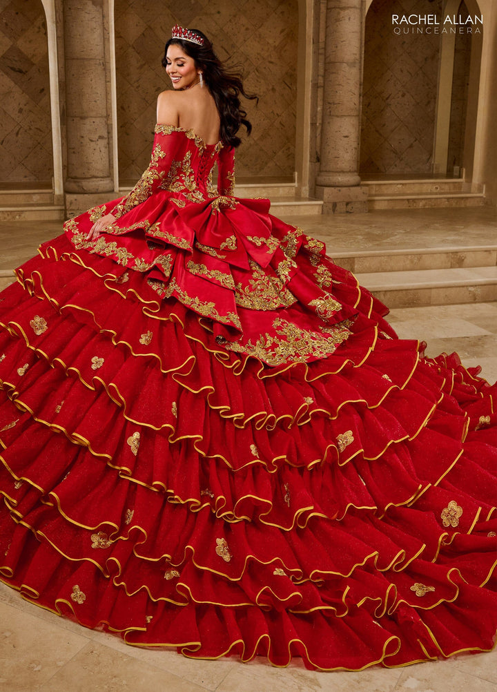 Ruffled Charro Quinceanera Dress by Rachel Allan RQ5012
