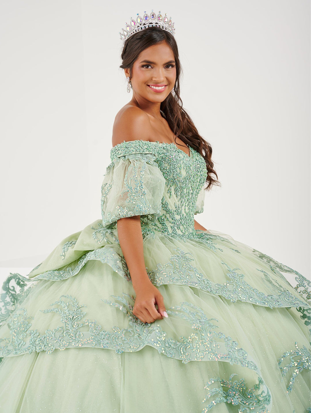 Ruffled Off Shoulder Quinceanera Dress by Fiesta Gowns 56492