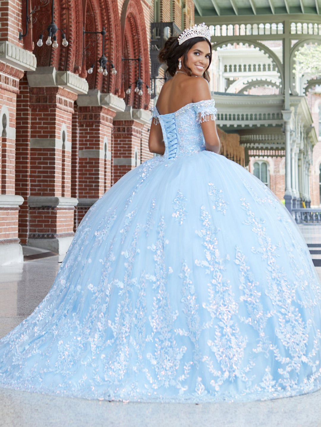 Ruffled Off Shoulder Quinceanera Dress by House of Wu 26045