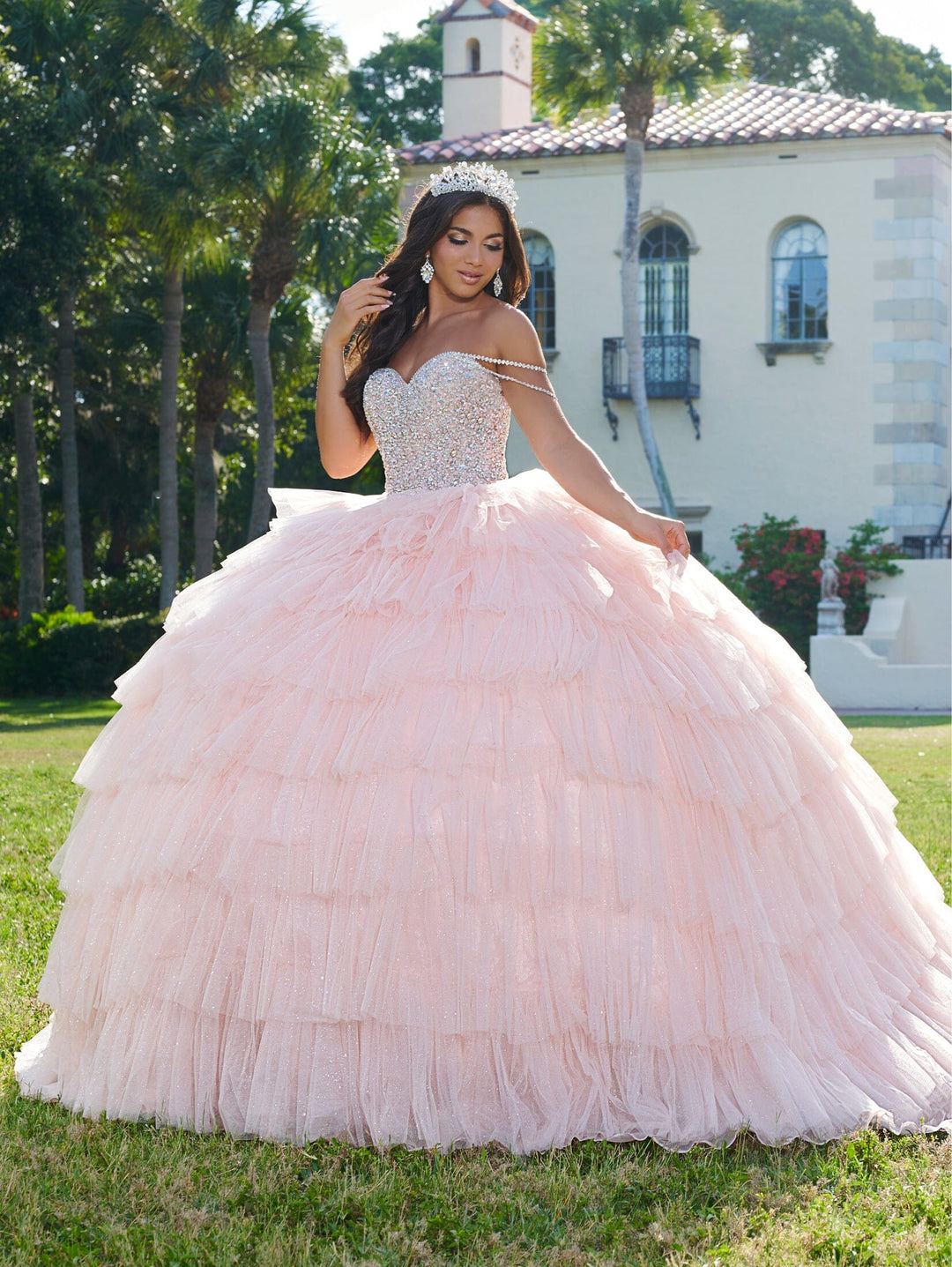 Ruffled Off Shoulder Quinceanera Dress by House of Wu 26071