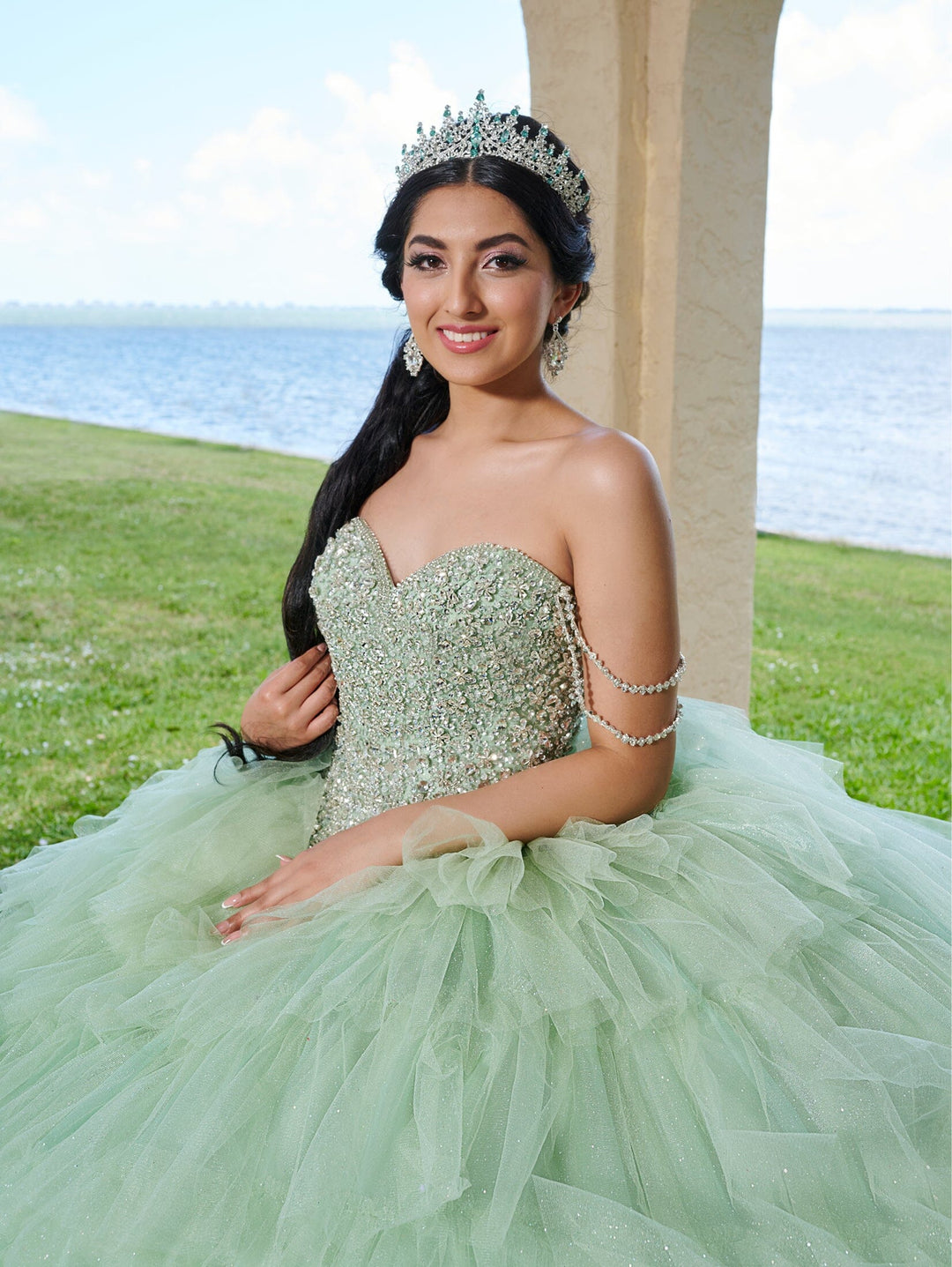 Ruffled Off Shoulder Quinceanera Dress by House of Wu 26071